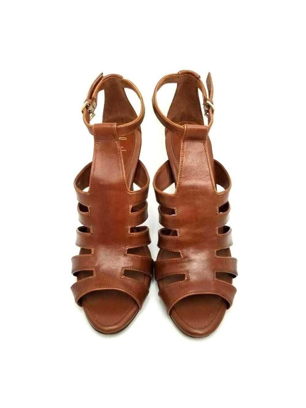 Cole Haan Gladiator Brown Leather Ankle Block Heels Sandals Shoes Size 9.5 B - Picture 12 of 12